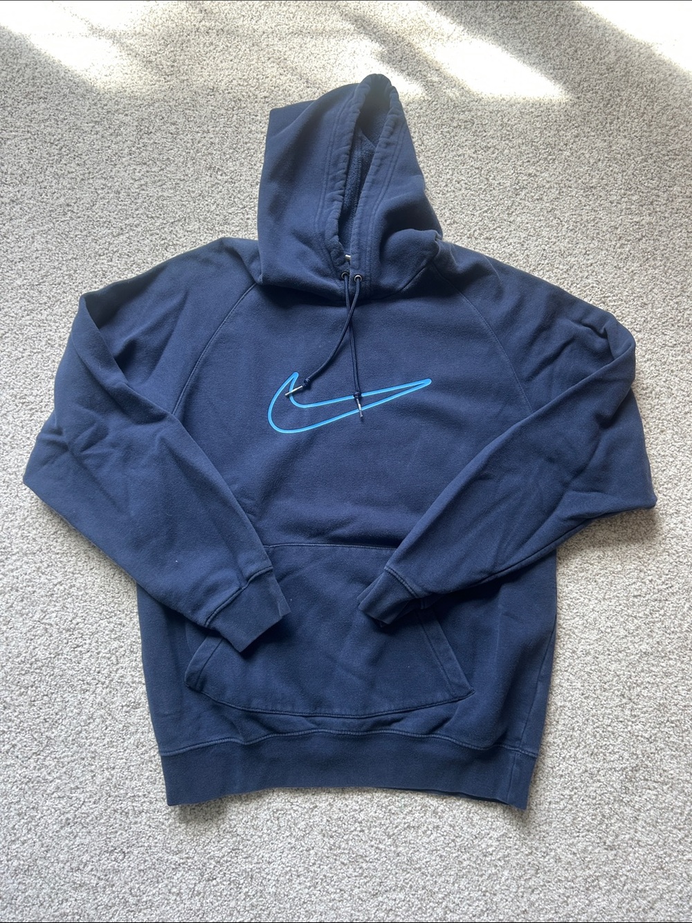 Nike Navy Hoodie with Light Blue Swoosh Logo